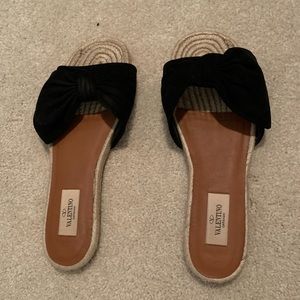 Valentino flat espadrilles w. black suede bow, 39
